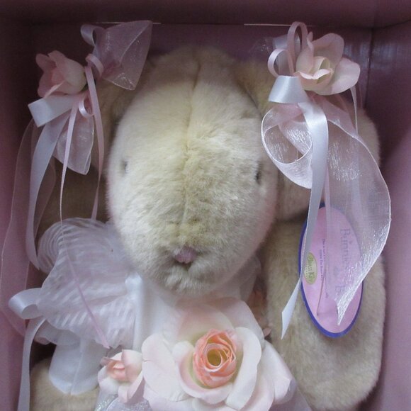 Bitsy Bunnies and Bows The Brass Key Easter Flowers Bunny Plush 21” Tall - Picture 2 of 6